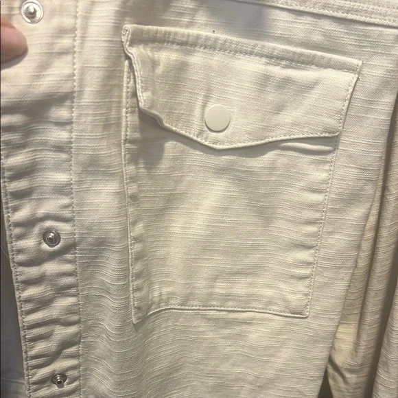Lucky 🍀 Brand Women's Cream 💯 cotton Jacket L - Picture 8 of 8